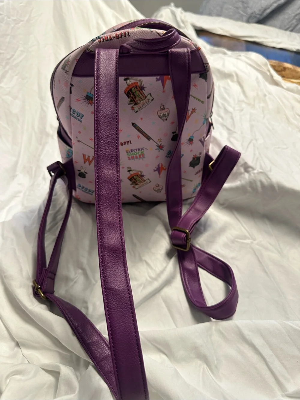 Loungefly Harry Potter Weasley Pink Mini Backpack with Purple Trim